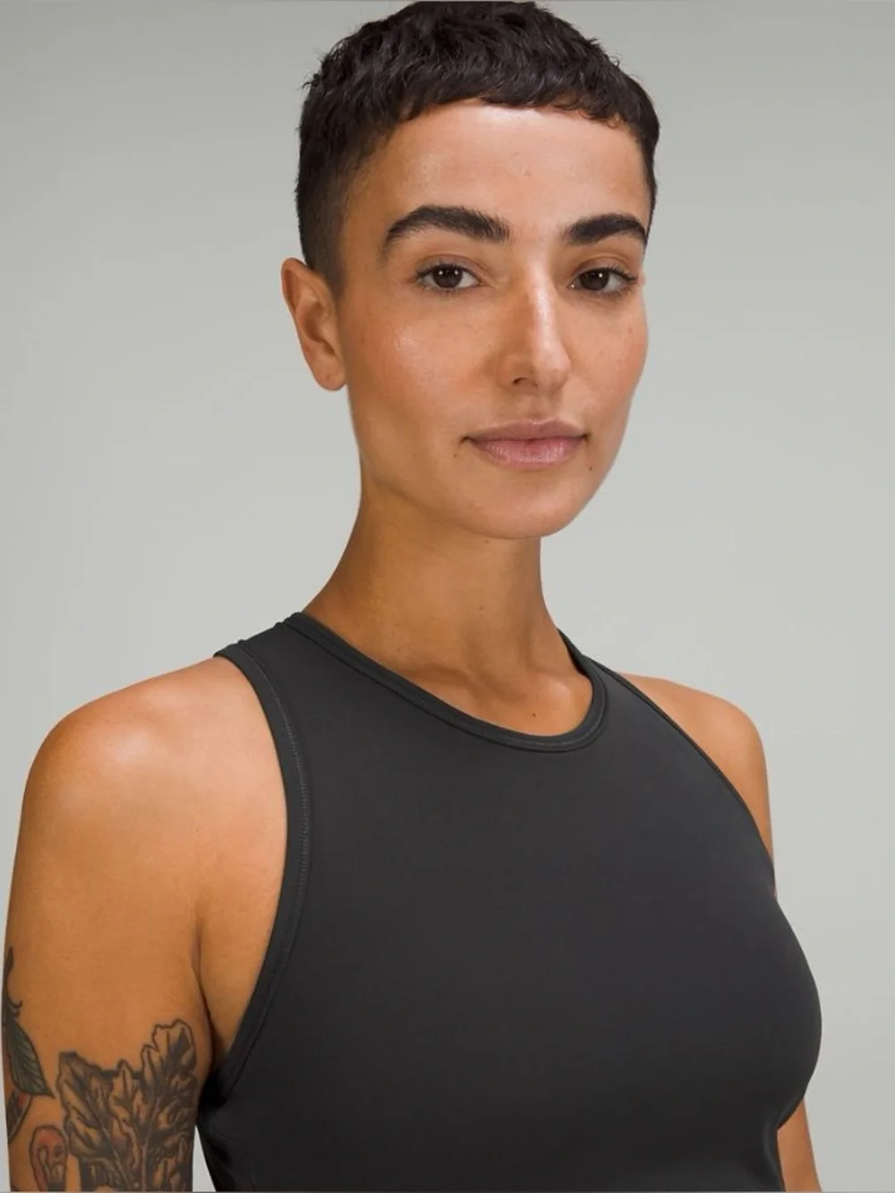 Lululemon Mesh-Back Training Cropped Tank Top *Graphic (Graphite Grey) Size 2